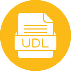 UDL File Format Vector Icon Design