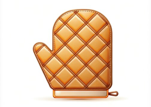 quilted oven mitt, orange and brown clip art preview
