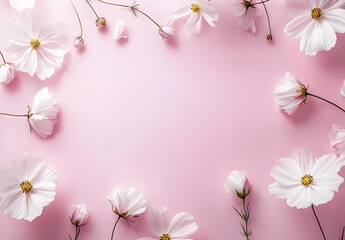 Obraz premium white flowers frame