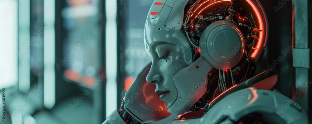 Poster ai-powered robotic translator facilitating communication in multiple languages, 4k hyperrealistic ph