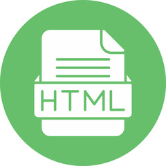 HTML File Format Vector Icon Design