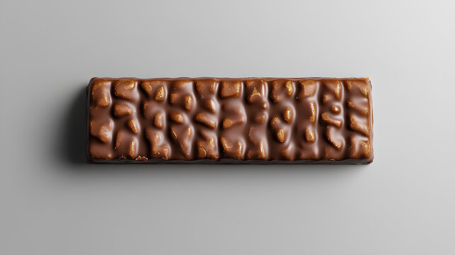 Overhead flat lay view of energy protein bar or chocolate bar snack packaging template design 