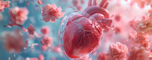 Mind-heart coherence: promoting mental health awareness through their unified efforts, 4K hyperrealistic photo