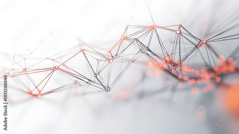 Poster abstract future network on white background. data and technology concept, network connection