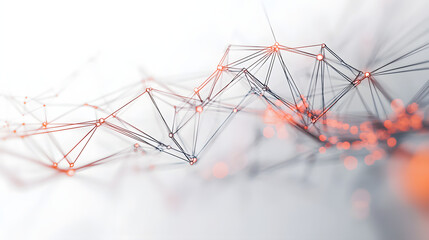 abstract future network on white background. Data and technology concept, network connection