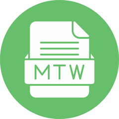 MTW File Format Vector Icon Design