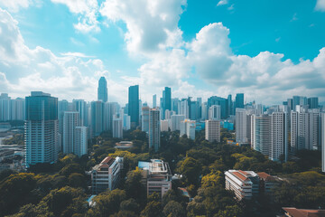 Skyscrapers Under Blue Sky and White Clouds