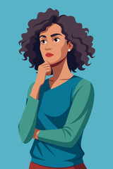 Elegant Woman in Half Turn Vector Illustration Portraying Poise and Grace in Motion
