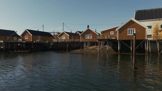Tind Lofoten islands Norway Aerial drone view