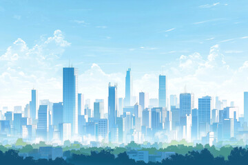 Skyscrapers Under Blue Sky and White Clouds