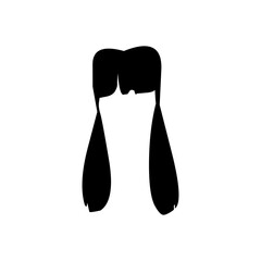 Vector symbol of beautiful woman's long hairstyle