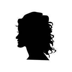 Long curly beautiful female hairstyle vector symbol