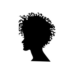 Short curly beautiful female hairstyle vector symbol