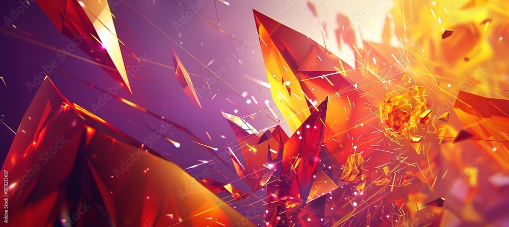 Poster striking abstract background showcasing geometric red and yellow shapes: a captivating blend of colo