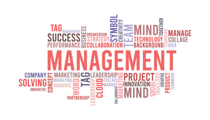 
management cloud word template. Business concept vector background defarance keword collurful design.