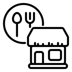 Restaurant icon, line icon style