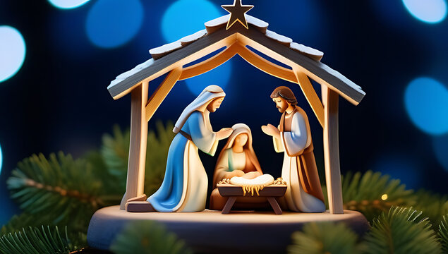 artistic nativity scene depictions mary joseph jesus