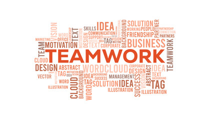 Teamwork word cloud template. Business concept vector background defarance keword collurful design.