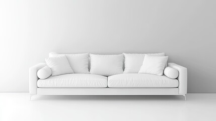 Modern Minimalist White Sofa in Clean Room Setting