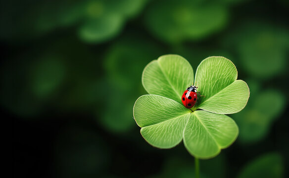 A ladybug is sitting on a leaf of a green plant