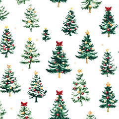 Christmas Tree Seamless Pattern Design
