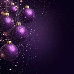 Obraz premium Abstract banner with purple Christmas balls background