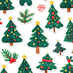 Hand Drawn Doodle Festive Background - Seamless Texture