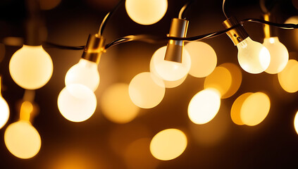 defocused silver golden christmas lights creating festive glow