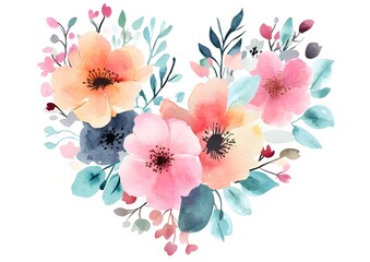 Fototapeta premium watercolor background with flowers