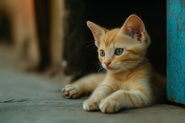 Obraz premium Adorable and Cute Kitten Background