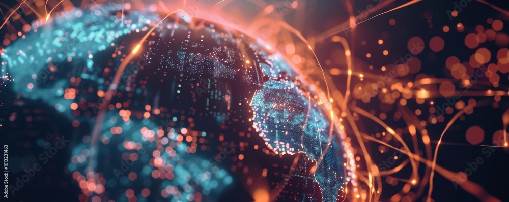 Poster quantum ai encryption protecting global networks, 4k hyperrealistic photo