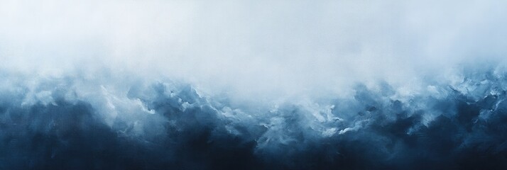 Obraz premium Brush marks layered to create a cloudy, atmospheric texture in cool shades of blue and gray