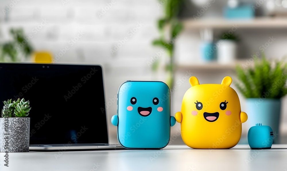 Poster charming collection of innovative 3d gadgets, showcasing modern design and functionality, perfect fo
