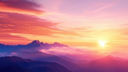 Fototapeta premium Majestic Sunrise Over Mountain Peaks