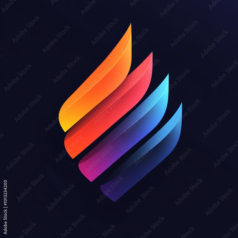 Poster abstract colorful gradient stripes design element