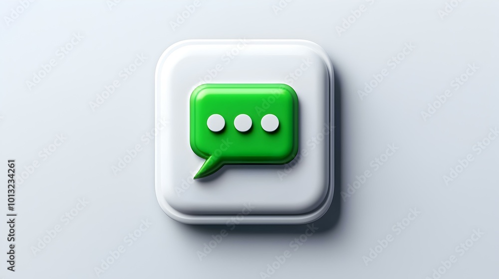 Poster simple speech bubble icon in vibrant green, designed for clear communication and engaging dialogue i