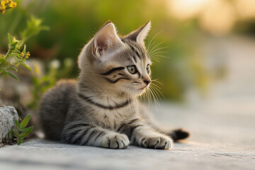 Obraz premium Adorable and Cute Kitten Background