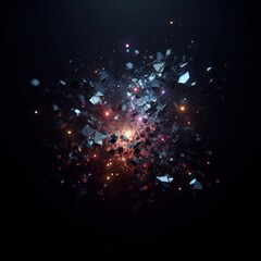 crystal explosions on dark background