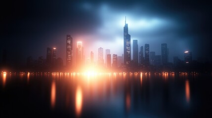 Futuristic City Skyline in 4K Photorealistic Style