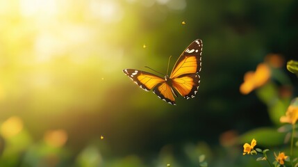 Fototapeta premium Butterfly in Flight Captured in Stunning Realism