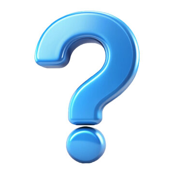 A question mark 3d icon cartoon style isolated on a transparent background