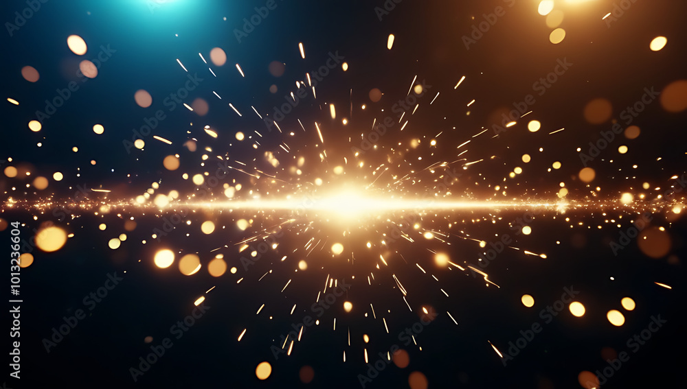 Poster magical particle effects simple motion graphics creating dynamic background