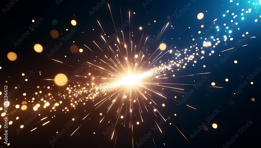 Poster magical particle effects simple motion graphics creating dynamic background