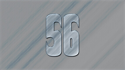 3D Glass effect number design of 56, glassy background.
