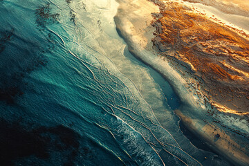 Naklejka premium Aerial view of coastline.