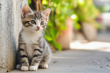 Naklejka premium Adorable and Cute Kitten Background
