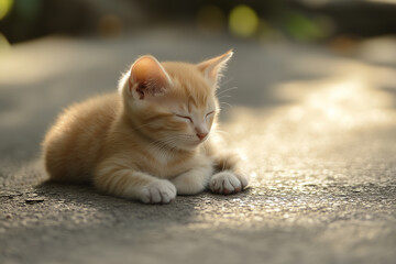 Fototapeta premium Adorable and Cute Kitten Background