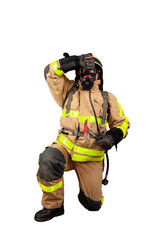 Feuerwehrmann bei der Brandbekämpfung