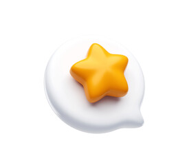 Star bubble feedback rating review icon 3d illustration background
