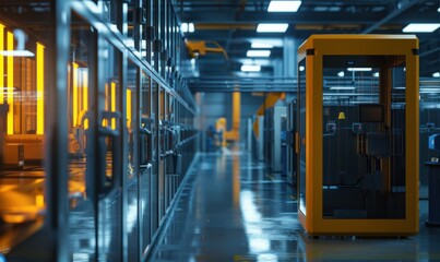 Fototapeta premium Advanced android manufacturing facility, 4K hyperrealistic photo